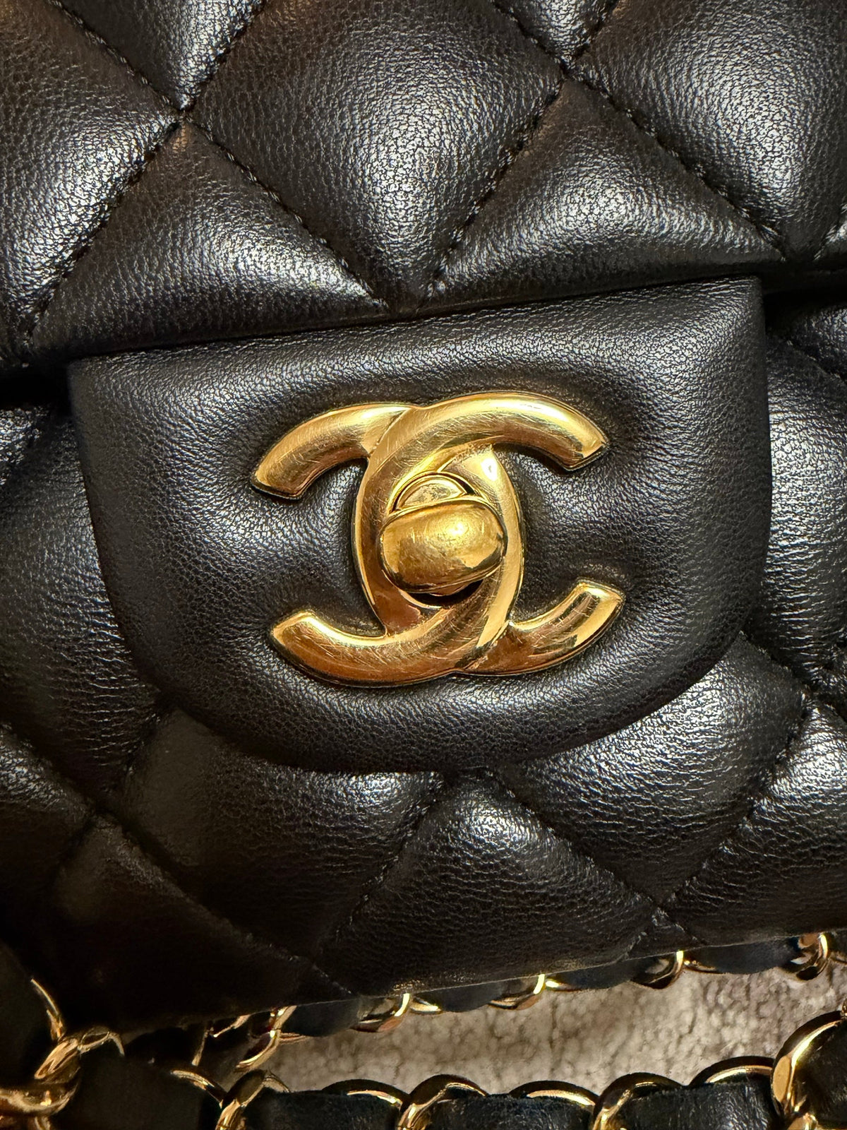 Classic Flap Jumbo — Black Lambskin, Gold Hardware — view 3