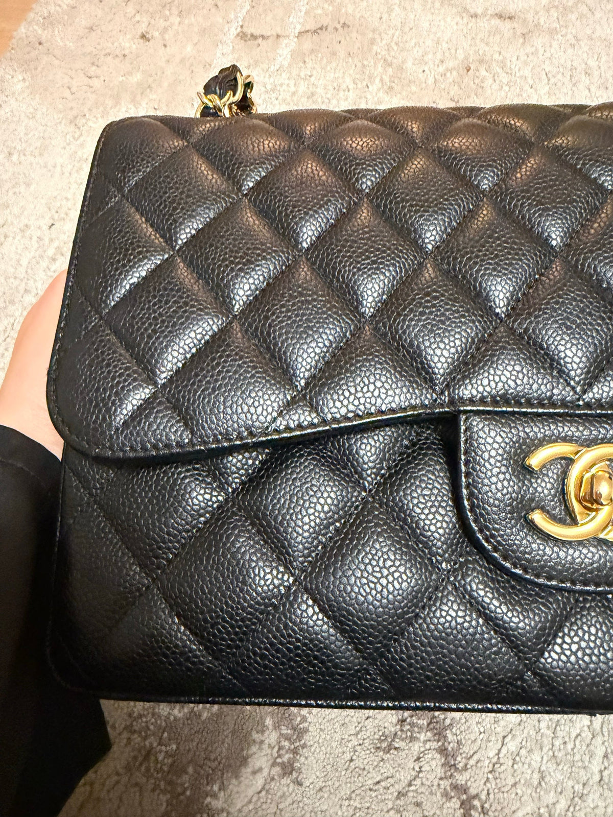 Classic Flap Jumbo — Black Caviar, Gold Hardware — view 4