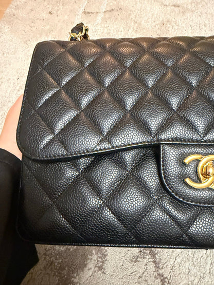 Classic Flap Jumbo — Black Caviar, Gold Hardware — view 4