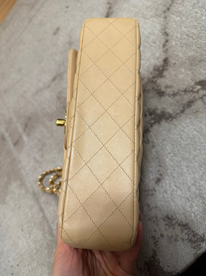 Classic Flap Medium — Beige Lambskin, Gold Hardware — view 5