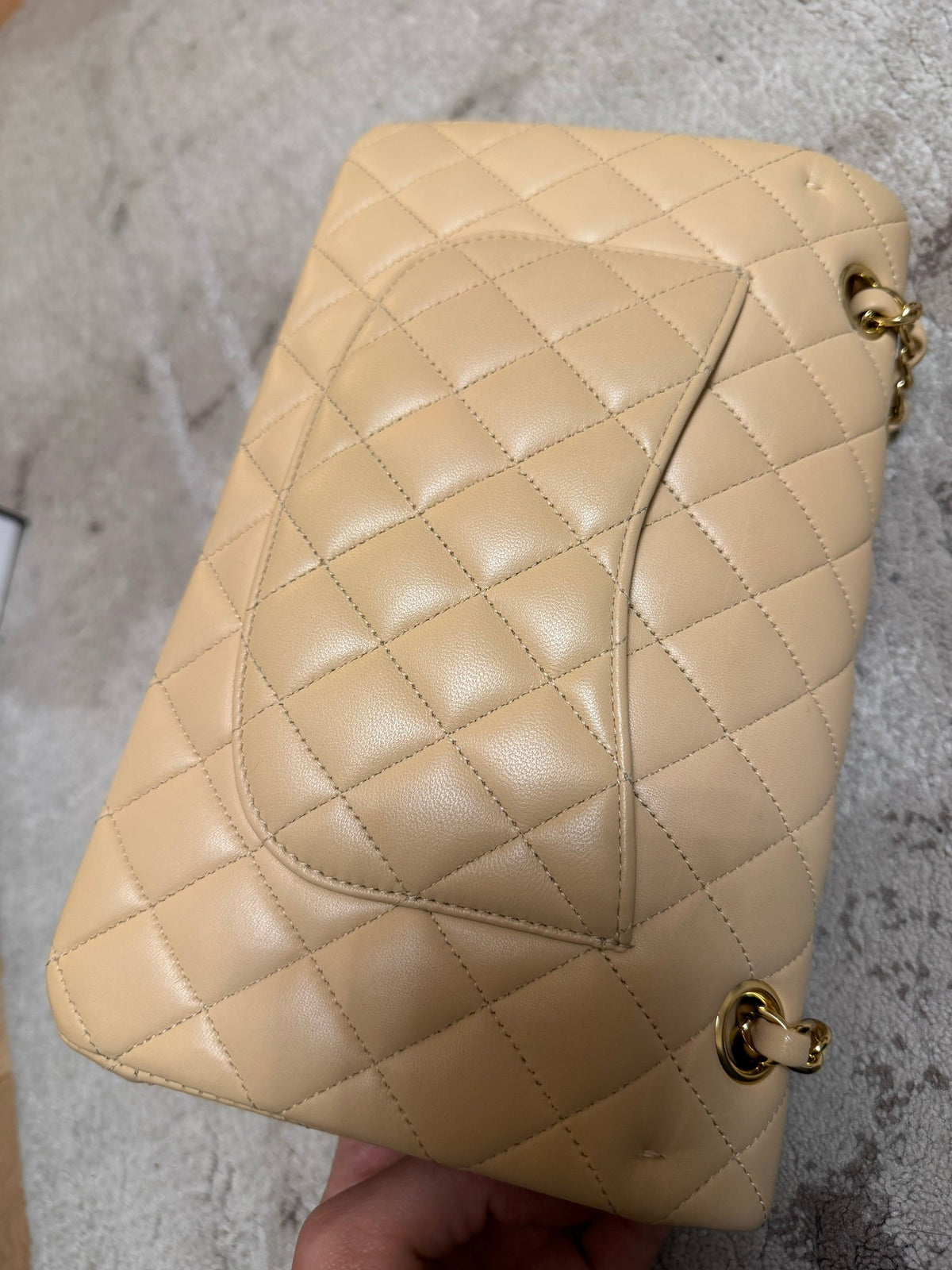 Classic Flap Medium — Beige Lambskin, Gold Hardware — view 7