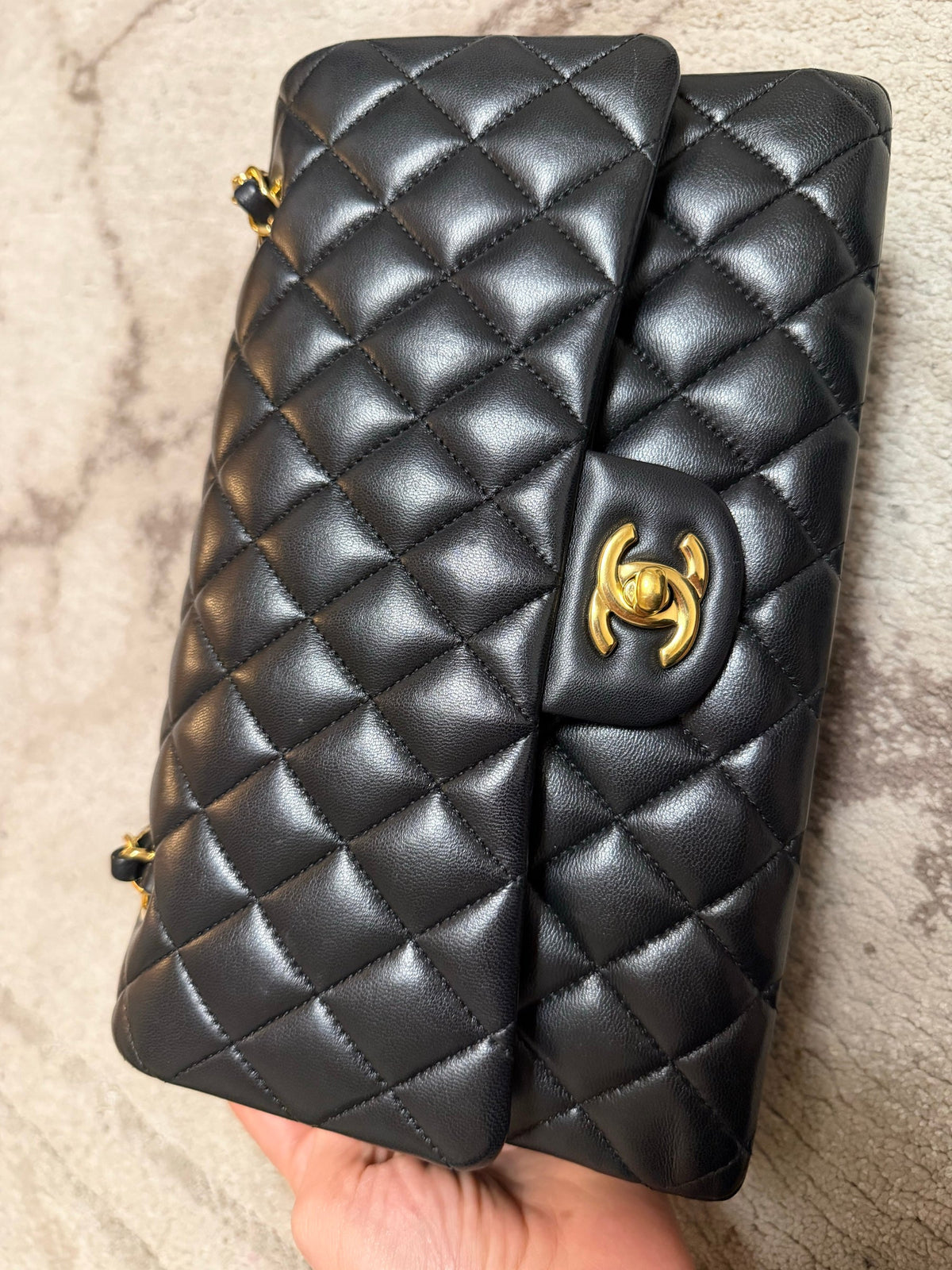 Classic Flap Jumbo — Black Lambskin, Gold Hardware — view 7