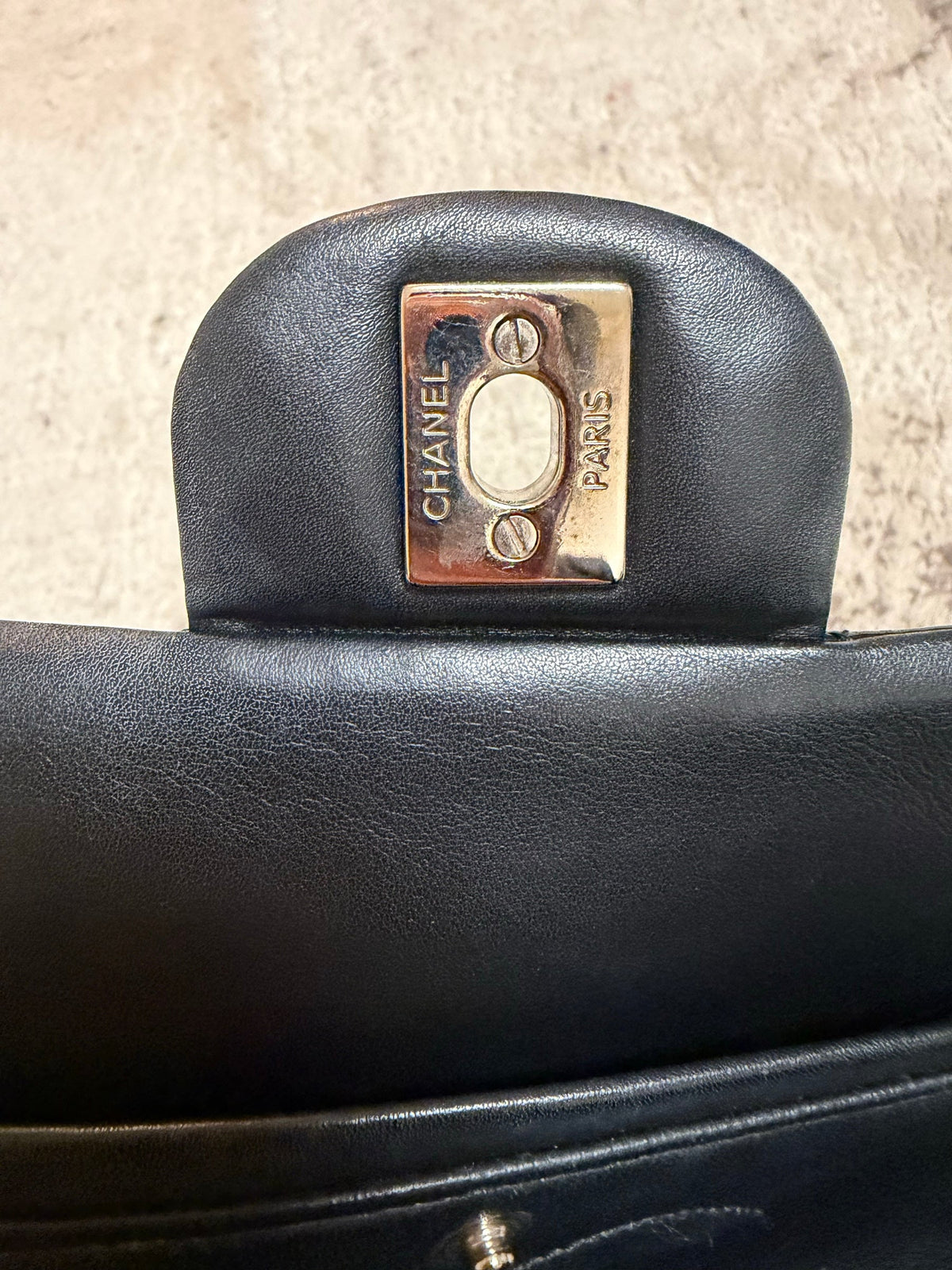 Classic Flap Medium — Black Patent, Silver Hardware — view 7