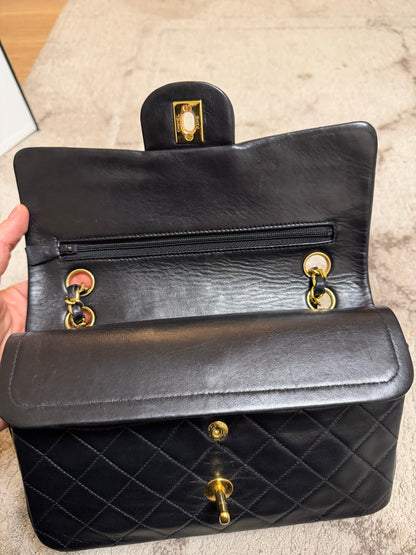 Classic Flap Medium — Black Lambskin, Gold Hardware — view 8