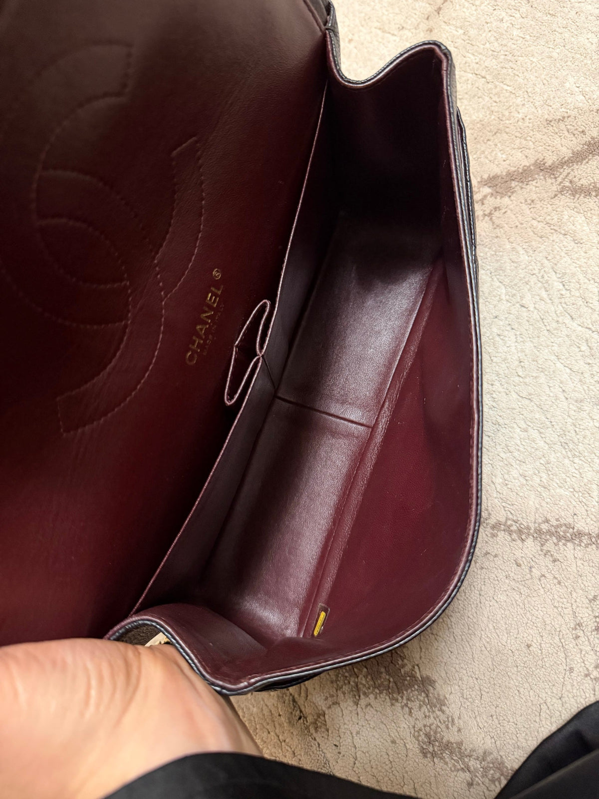 Classic Flap Jumbo — Black Caviar, Gold Hardware — view 8