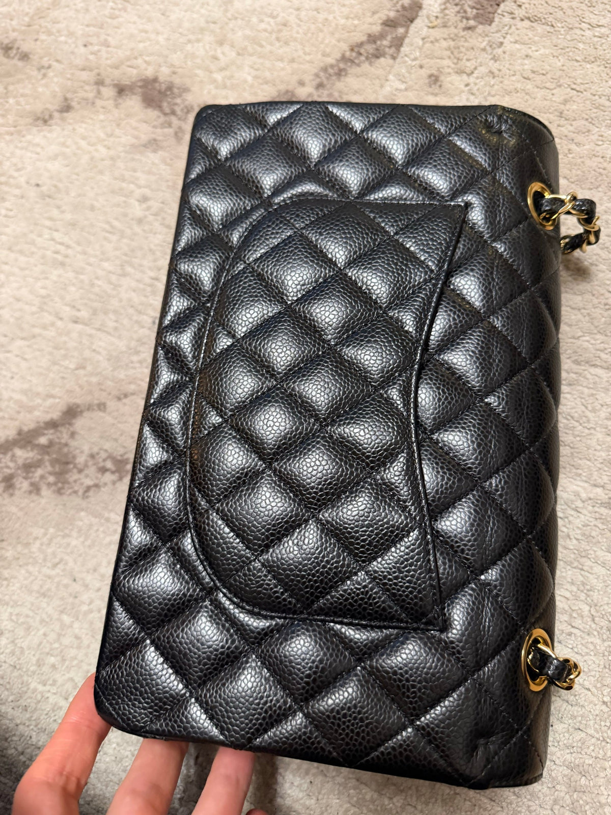 Classic Flap Medium — Black Caviar, Gold Hardware — view 10