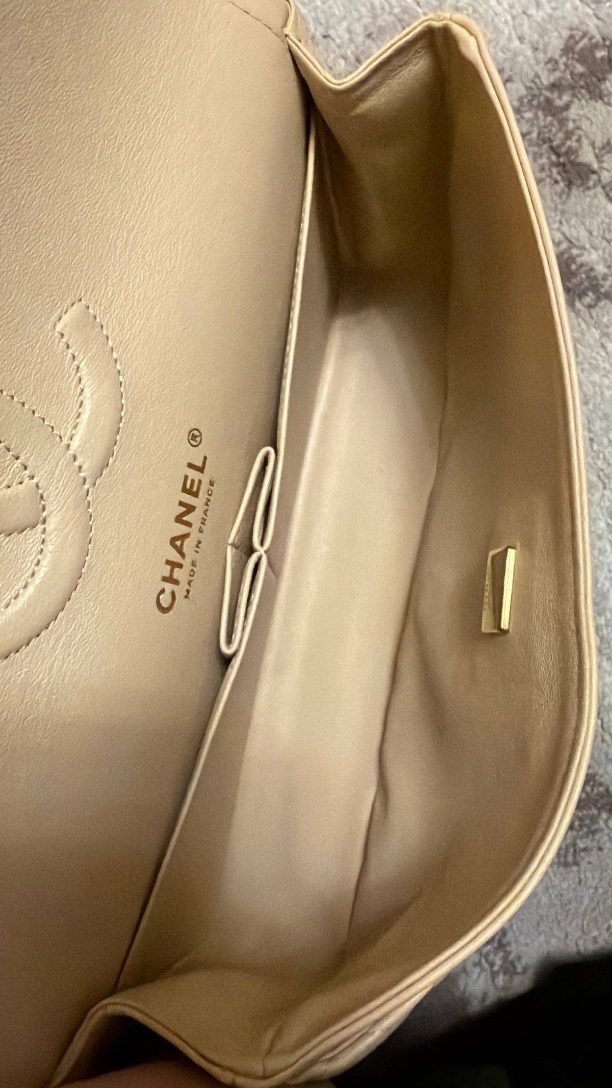Classic Flap Medium — Beige Lambskin, Gold Hardware — view 10