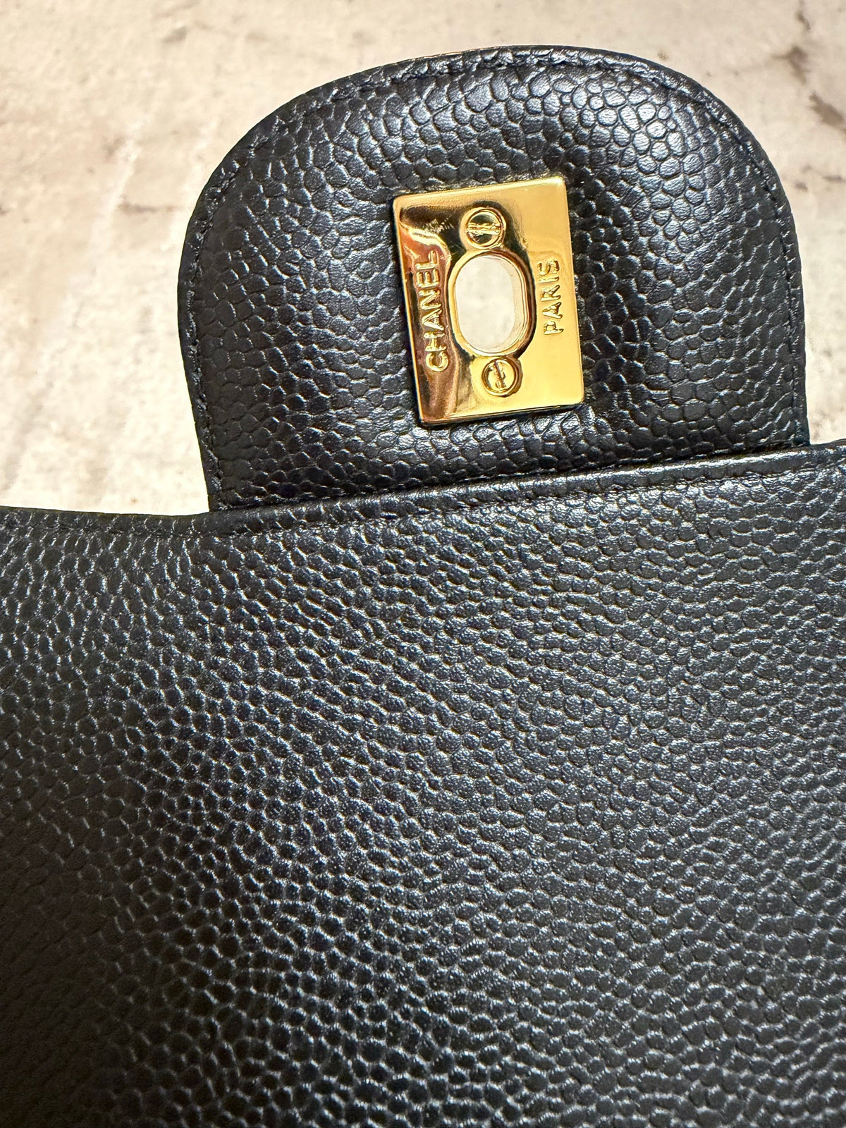 Classic Flap Jumbo — Black Caviar, Gold Hardware — view 12