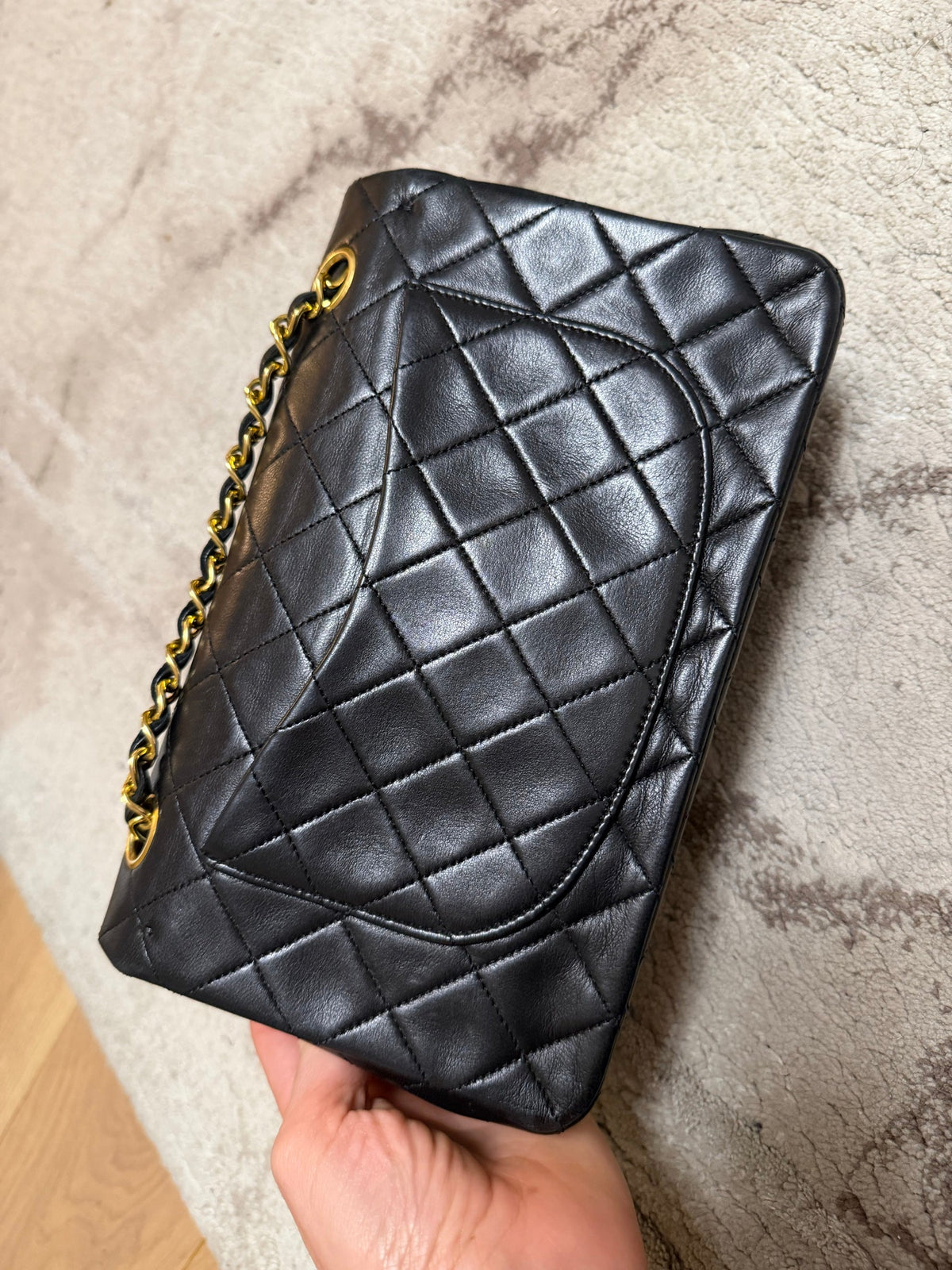 Classic Flap Medium — Black Lambskin, Gold Hardware — view 13