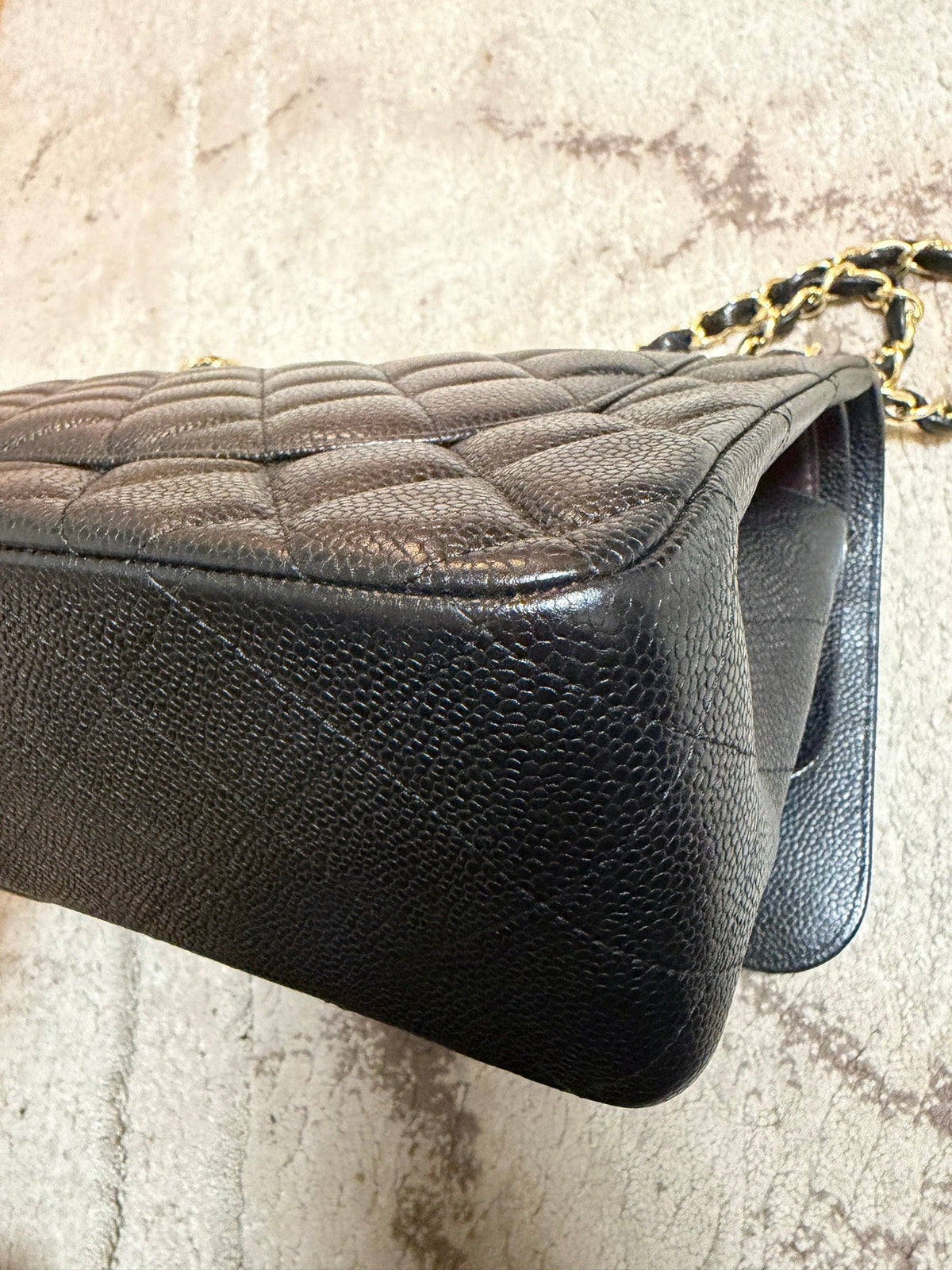Classic Flap Jumbo — Black Caviar, Gold Hardware — view 13