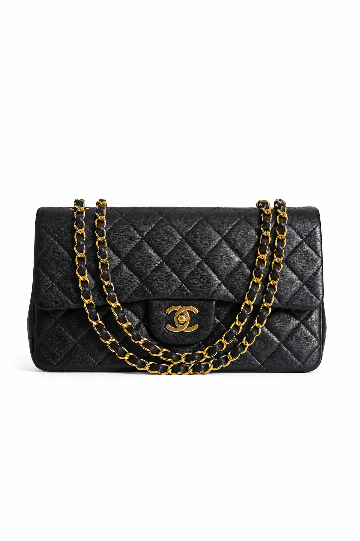 Classic Flap Medium — Black Lambskin, Gold Hardware — studio